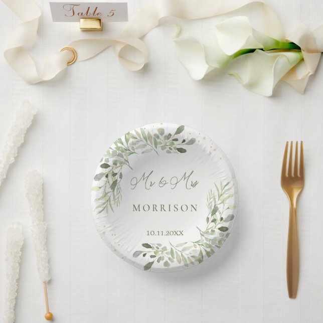Greenery Foliage Eucalyptus Leaves Wedding Paper Bowls (Wedding)
