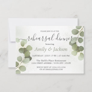 Greenery Foliage Eucalyptus Rehearsal Dinner  Invitation