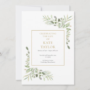 Greenery Foliage Funeral Order Of Service Program