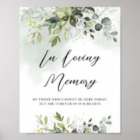 Greenery foliage in loving memory wedding sign