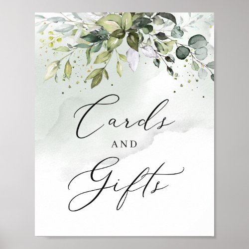 Greenery foliage leaves boho cards and gifts sign