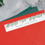 Greenery Foliage Modern Christmas Return Address Wrap Around Label<br><div class="desc">A Greenery Foliage Modern Christmas Return Address wrap around label. Click the edit button to customize this design with your details.</div>