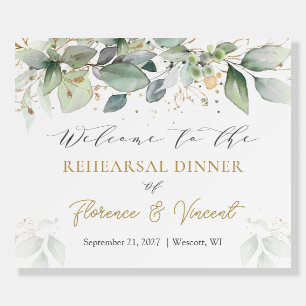 Greenery Foliage Rehearsal Dinner Welcome Foam Bo Foam Board