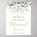 Greenery Foliage Rehearsal Dinner Welcome Sign at Zazzle