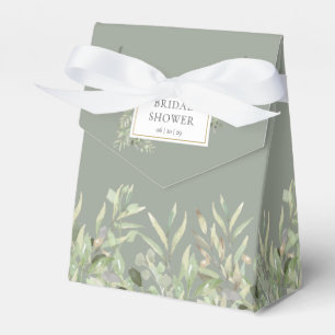 Greenery Foliage Sage Green Bridal Shower Favor Boxes