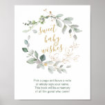 Greenery Foliage Sweet Baby Shower Guest Book Sign at Zazzle