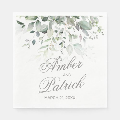 Greenery Foliage Wedding Paper Napkin