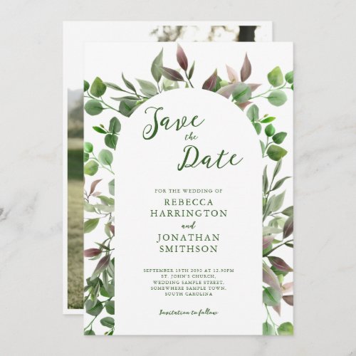 Greenery Foliage Wedding Save The Date