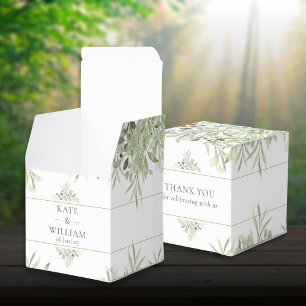 Greenery Foliage Wedding Thank You Favor Box