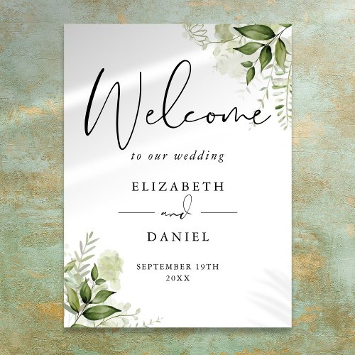 Greenery Foliage Wedding Welcome Sign