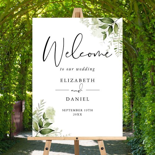 Greenery Foliage Wedding Welcome Sign