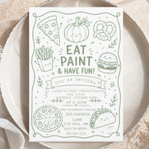 greenery food Fun Party Minimalist Doodle Pumpkin