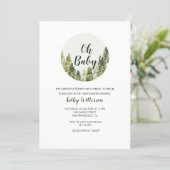 Greenery Forest Adventure Baby shower invitation (Standing Front)