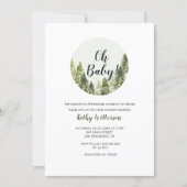 Greenery Forest Adventure Baby shower invitation (Front)