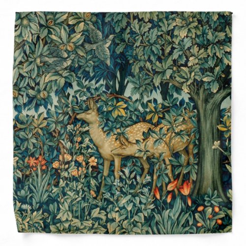 GREENERYFOREST ANIMALS DOES BIRDS Floral  Bandana