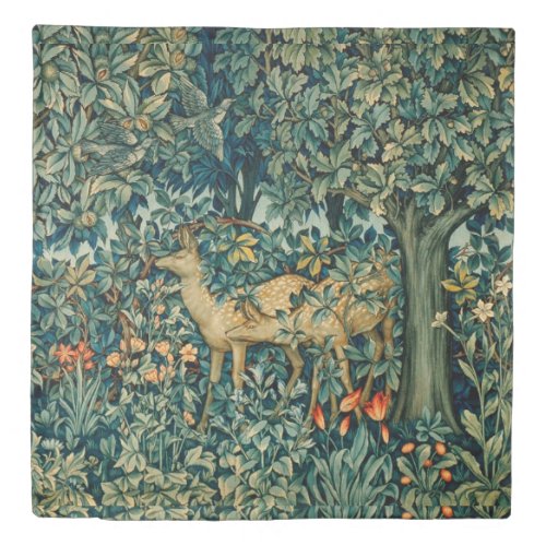 GREENERYFOREST ANIMALS DOES Floral Duvet Cover