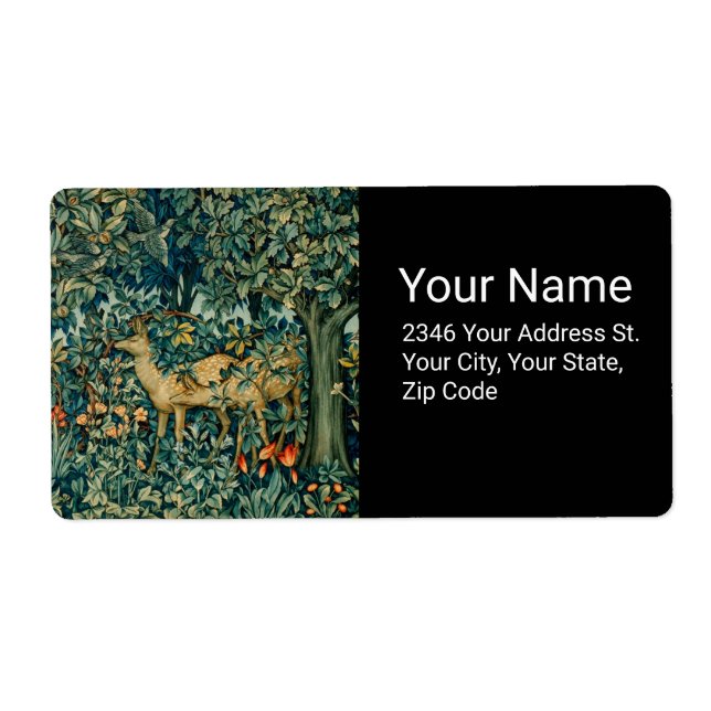 GREENERY,FOREST ANIMALS DOES Green Floral Label (Front)