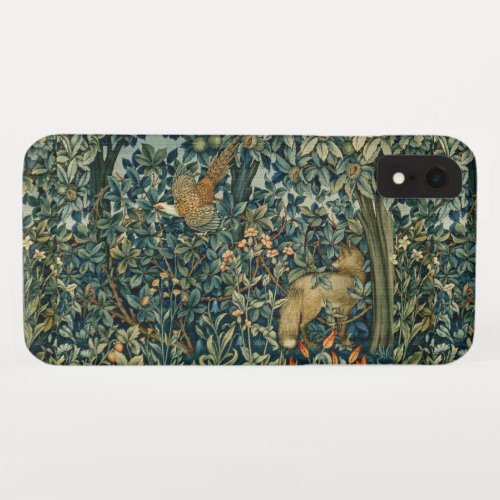 GREENERYFOREST ANIMALS Fox PheasantGreen Floral iPhone XR Case