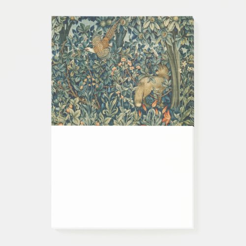 GREENERYFOREST ANIMALS Fox PheasantGreen Floral Post_it Notes