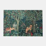 Greenery,forest Animals Hares ,fox,green Floral  Doormat at Zazzle