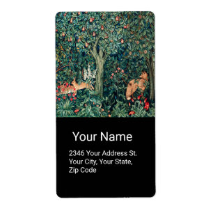 GREENERY,FOREST ANIMALS Hares ,Fox,Green Floral Label