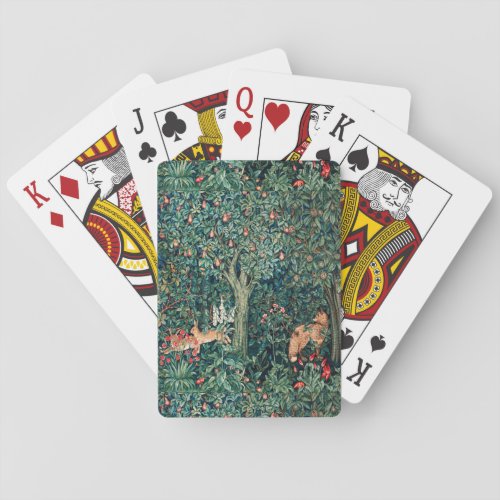 GREENERYFOREST ANIMALS Hares FoxGreen Floral Poker Cards