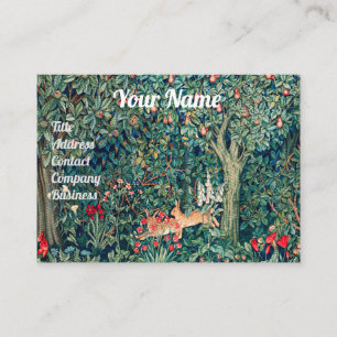 GREENERY,FOREST ANIMALS Hares ,Green Floral Busine Business Card