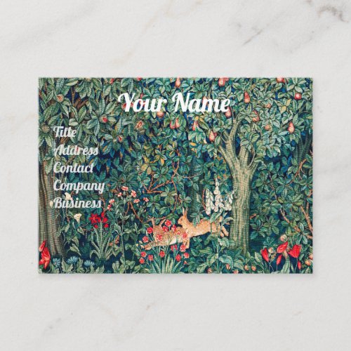 GREENERYFOREST ANIMALS Hares Green Floral Busine Business Card