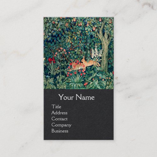 GREENERYFOREST ANIMALS Hares Green Floral Business Card