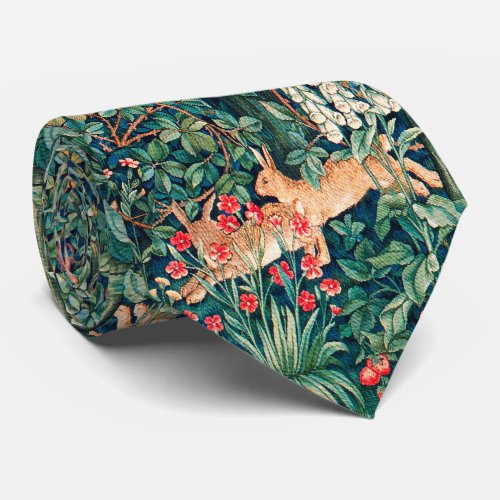 GREENERYFOREST ANIMALS HaresGreen Floral Neck Tie