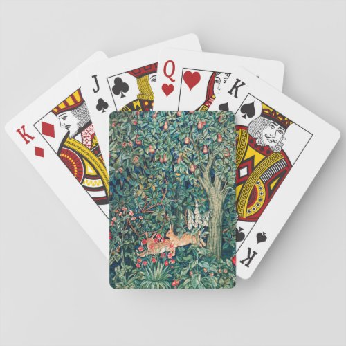 GREENERYFOREST ANIMALS Hares Green Floral  Poker Cards