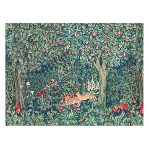 GREENERYFOREST ANIMALS HaresGreen Floral  Tablec Tablecloth