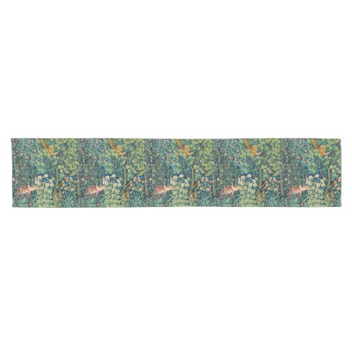 GREENERY FOREST ANIMALS HaresPheasantFloral  Short Table Runner