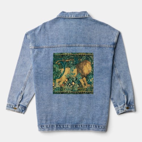 GREENERYFOREST ANIMALS LION Floral  Denim Jacket