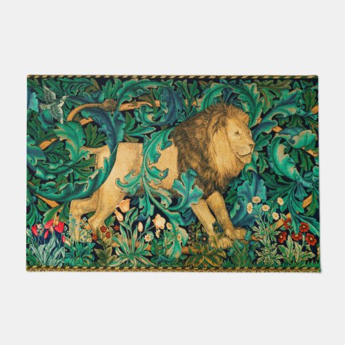 GREENERYFOREST ANIMALS  LION Floral  Doormat