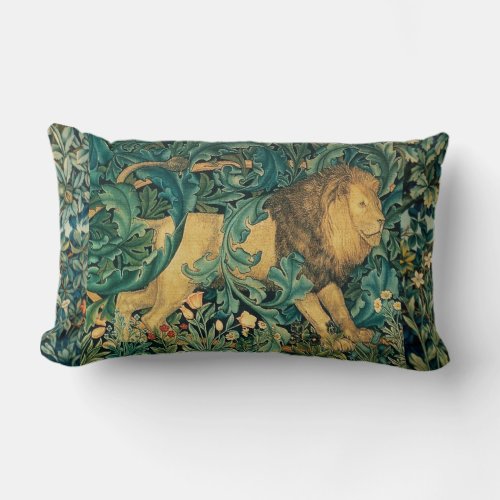 GREENERYFOREST ANIMALS  LION Floral   Lumbar Pillow