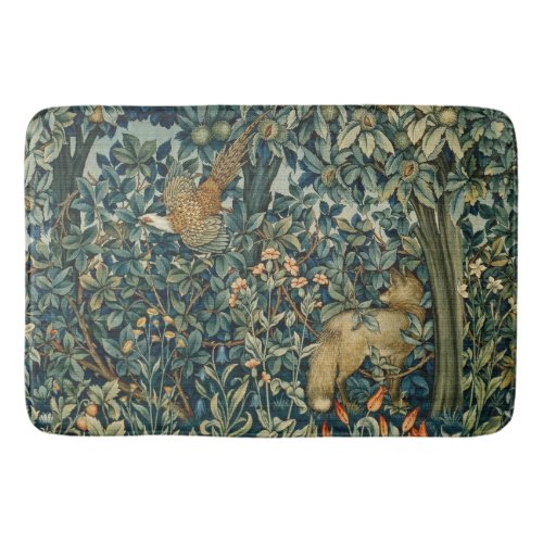 GREENERYFOREST ANIMALS Pheasant FoxGreen Floral Bath Mat