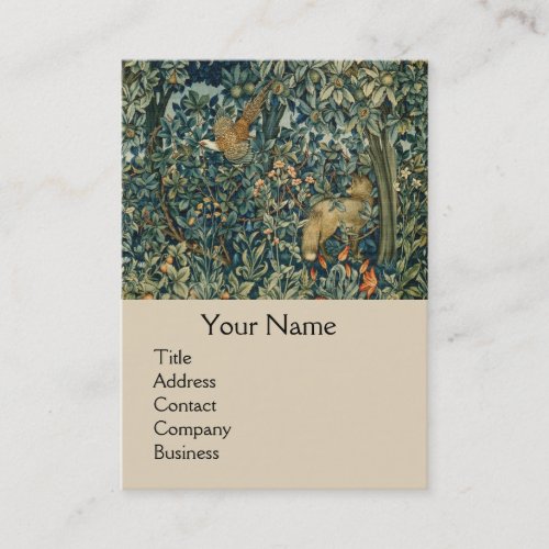 GREENERYFOREST ANIMALS Pheasant FoxGreen Floral Business Card