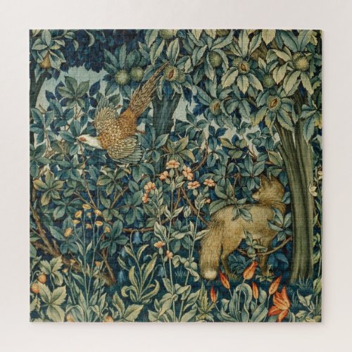GREENERYFOREST ANIMALS Pheasant FoxGreen Floral Jigsaw Puzzle