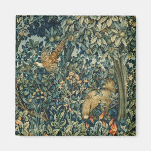 GREENERY,FOREST ANIMALS Pheasant ,Fox,Green Floral Magnet