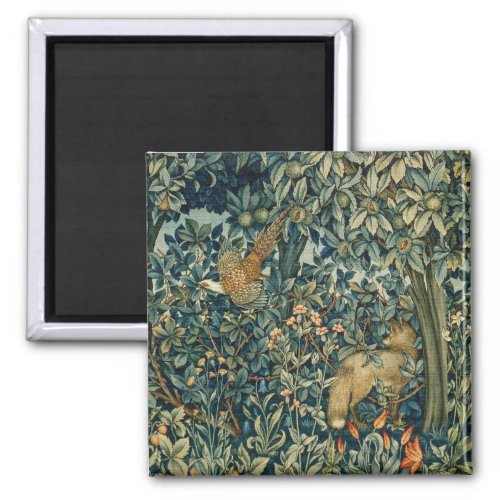 GREENERYFOREST ANIMALS Pheasant FoxGreen Floral Magnet