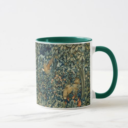 GREENERYFOREST ANIMALS Pheasant FoxGreen Floral Mug