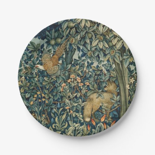 GREENERYFOREST ANIMALS Pheasant FoxGreen Floral Paper Plates