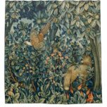 Greenery,forest Animals Pheasant ,fox,green Floral Shower Curtain at Zazzle