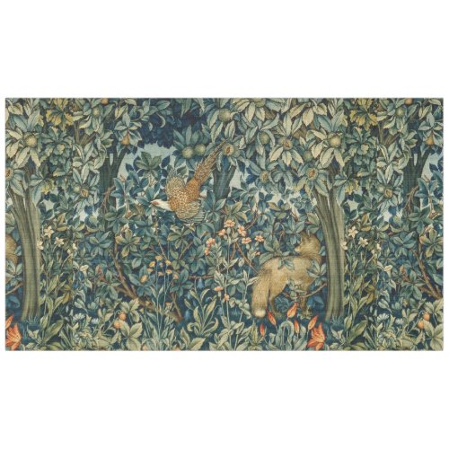 GREENERYFOREST ANIMALS Pheasant FoxGreen Floral Tablecloth
