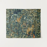 GREENERY,FOREST ANIMALS Pheasant ,Fox,Green Floral