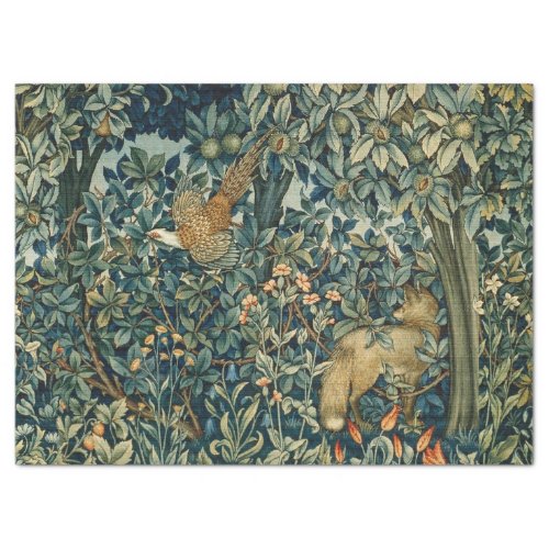 GREENERYFOREST ANIMALS Pheasant FoxGreen Floral Tissue Paper