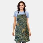 Greenery,forest Animals Pheasant ,fox,green Leaves Apron at Zazzle