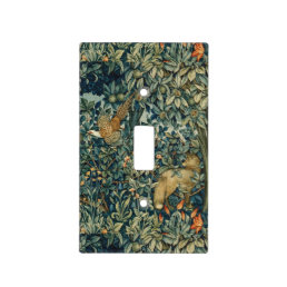 GREENERY,FOREST ANIMALS Pheasant ,Fox,Green Light Switch Cover