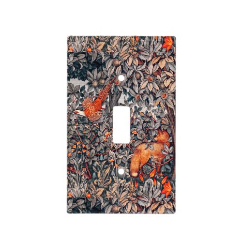 GREENERYFOREST ANIMALS Pheasant Red Fox Floral Light Switch Cover